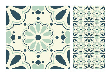 vintage tiles patterns antique seamless design in Vector illustration