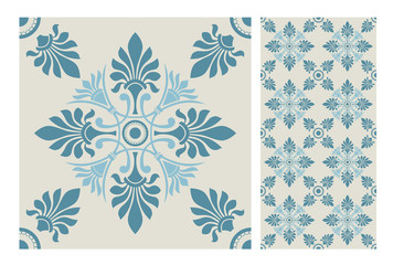 vintage tiles patterns antique seamless design in Vector illustration