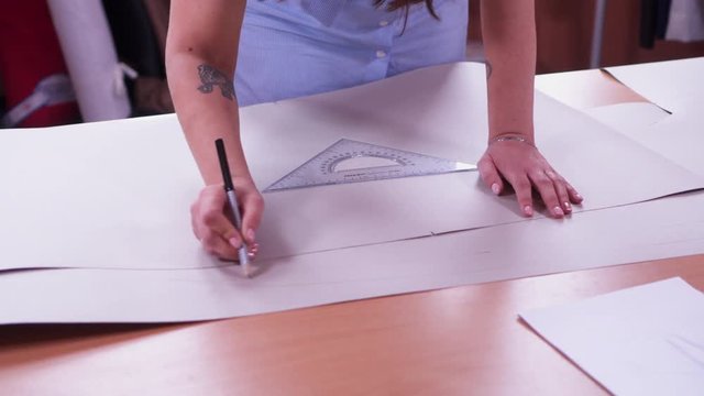 fashion designer maiking new dress template