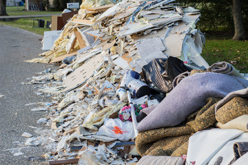 Construction trash pile
