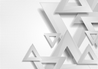Grey abstract triangles tech geometric background