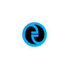 letter e in a circle logo vector