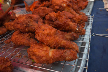 Fried chicken on market at Fresh Market