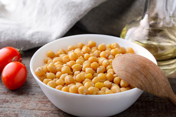 Cooked Chickpeas on a bowl