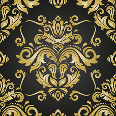 Orient vector classic pattern. Seamless abstract background with vintage golden elements. Orient background. Ornament for wallpaper and packaging