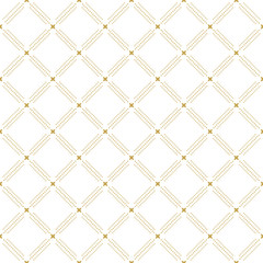 Geometric dotted vector golden pattern. Seamless abstract modern texture for wallpapers and backgrounds