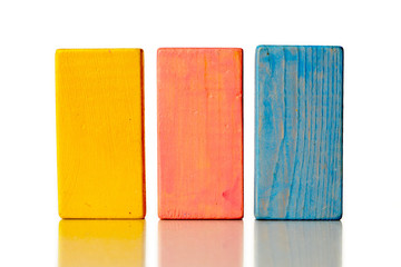 wooden blocks on white background
