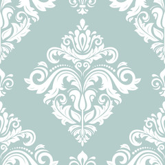 Orient vector classic light blue and white pattern. Seamless abstract background with vintage elements. Orient background. Ornament for wallpaper and packaging