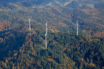 Wind Power Plants on a hill