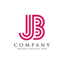 creative and simple letter JB, letter J and B logo  concept