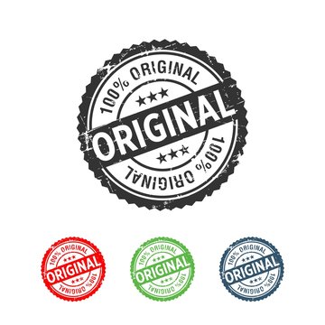 100% Original Handmade Authentic Label Badge vector