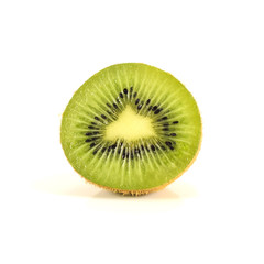 Fototapeta na wymiar sliced kiwi fruit isolated on white background, front view.