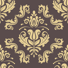 Orient vector classic pattern. Seamless abstract background with vintage elements. Orient background. Golden ornament for wallpaper and packaging