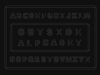 Outside bold font. Vector alphabet