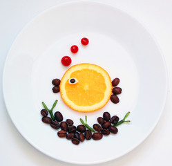 stock-photo-funny-food-art-picture-orange-fish-and-seaweed-on-the-white-plate