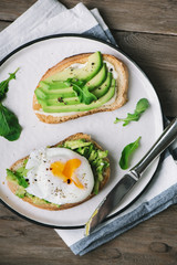 Avocado Sandwiches with Poached Egg