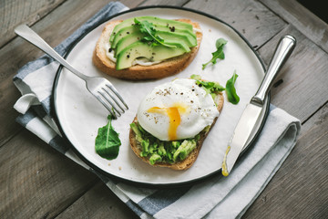 Avocado Sandwiches with Poached Egg