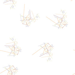 Geometric Memphis Background. Simple Pattern for Postcard, Print, Banner or Poster. Seamless texture. Modern Abstract Background with Rings and Lines. Vector Texture in Trendy Minimalistic Style