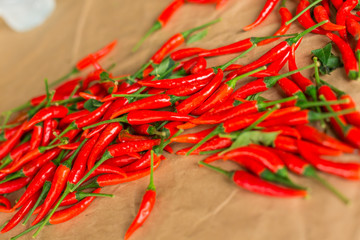 red chili peppers, closeup view