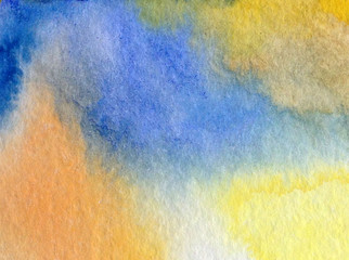 watercolor art abstract  background  bright  blurred textured  decoration  handmade beautiful colorful  stains blot sky sunset rainbow  creative 