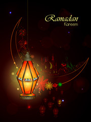 Fototapeta na wymiar Islamic celebration background with text Ramadan Kareem