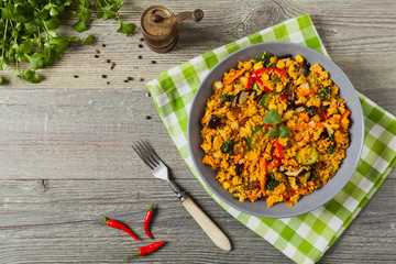 Couscous oriental. Vegetarian dish.