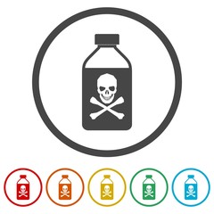 Old drug bottle, Deadly poison in bottle, 6 Colors Included