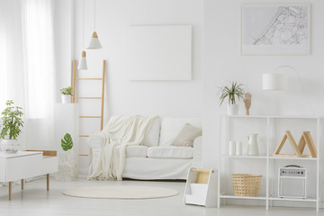 Mockup in white living room