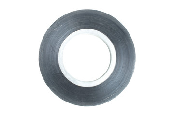 Silver duct tape isolated on white background.