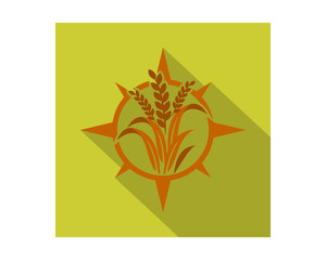 rectangle orange plant harvest agriculture farmer image vector logo symbol icon