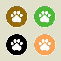 Fototapeta na wymiar Dog paw sign icon set