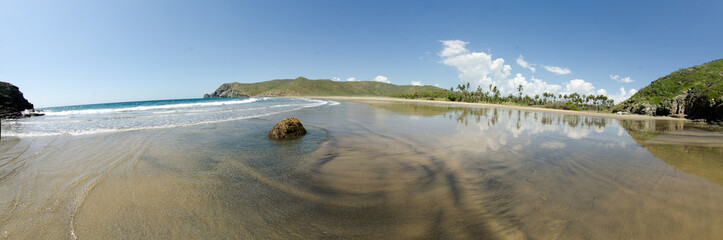 Scenics from the beaches of the sea of cortez, where the desert meets the sea, Baja California sur Mexico.