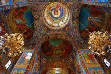 Interior of the church of the Savior on Spilled Blood, St Petersburg Russia