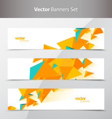 Set of abstract colorful web headers.