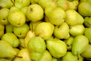 Appetizing big pears background