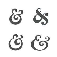 Collection of elegant and stylish custom ampersand. Decoration