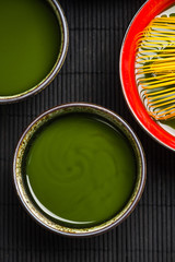 Freshly prepared matcha green tea