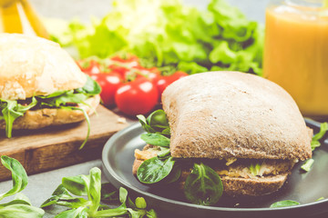 Preparing healthy bun for brunch