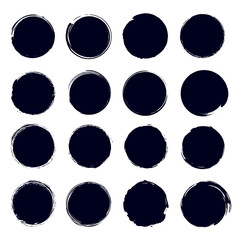 Creative vector illustration of watercolor hand drawn element. Circle brush stroke backgrounds. Paint art design. Abstract concept color grunge graphic. Label sticker. Stamp for your handwritten words