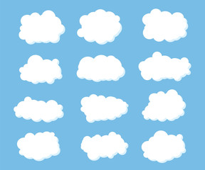 Creative vector illustration of fluffy sky clouds isolated on background. Art design set. Abstract concept graphic element