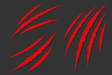 Creative vector illustration of claws paw scratches isolated on background. Art design. Animal horror scratching of cat, tiger, lion, pantera, bear. Abstract concept graphic element © happyvector071