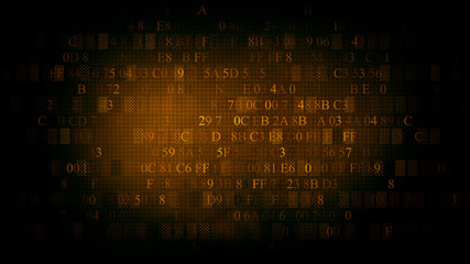 Background of hexadecimal code. Background of brown color