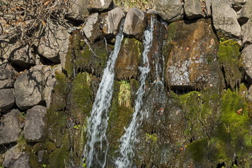 Upper part of  waterfall cascade of river Lokorska near village  Lokorsko, Sofia, Bulgaria    