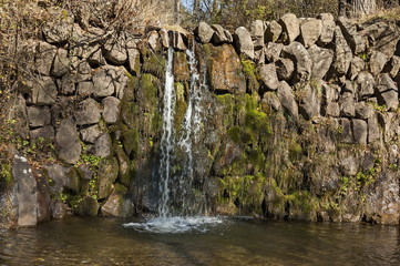 Part of  waterfall cascade of river Lokorska near village  Lokorsko, Sofia, Bulgaria  