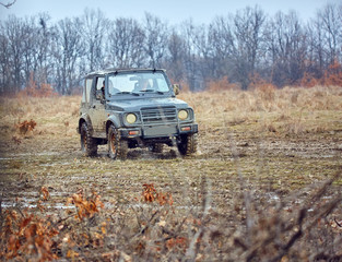 Offroad car in mud