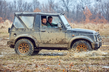 Offroad car in mud