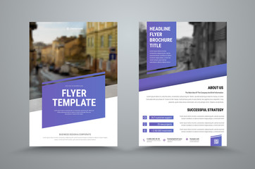 design of a vector brochure with diagonal elements and a place for a photo