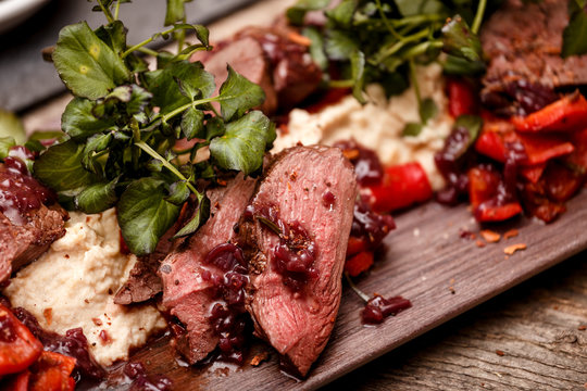 Gerauchtes vom Hirsch und Sellerie mit Paprika No4