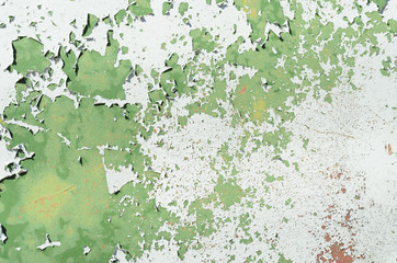 Surface with old green color and different defects