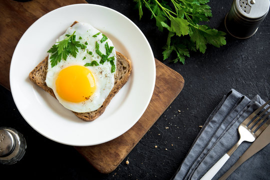 Fried Egg on Toast  for Breakfast